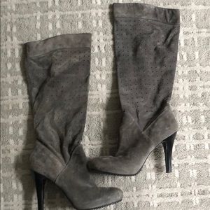 Enzo Angiolini perforated tall suede boots